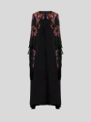 Etro Paisley Caped Fringed Silk Gown In Schwarz