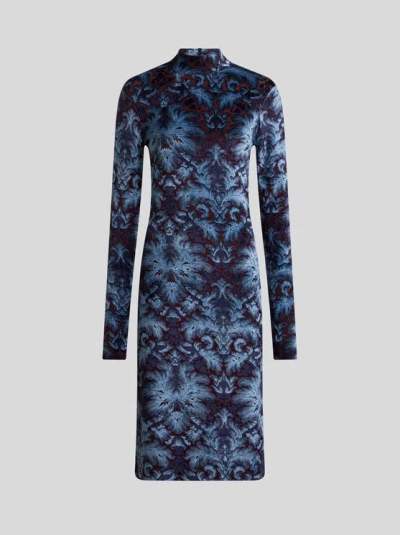 Etro , Kleid Aus Jacquard-chenille, Damen, Blau, Grösse 40 In Blue