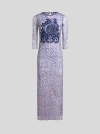 Etro , Tulle Dress With Shell Print, Woman, Electric Blue, Size 48 In Elektroblau