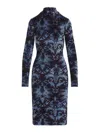 Etro All-over Pattern High-neck Midi Dress In Multi