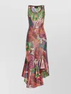 Etro Laminated Jersey Dress With Maxi Floral Print