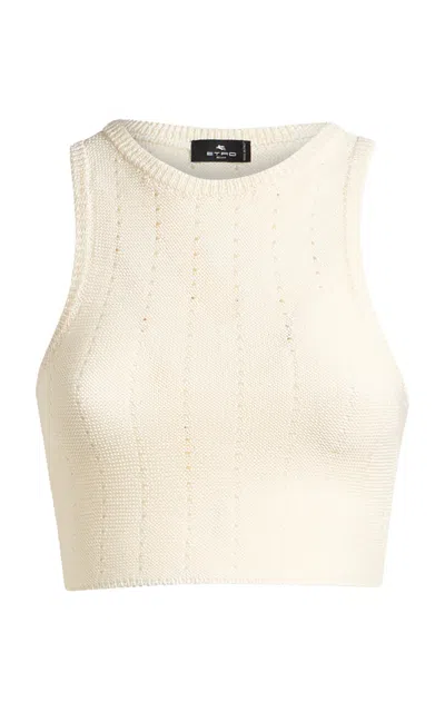 ETRO KNIT COTTON-BLEND CROP TOP