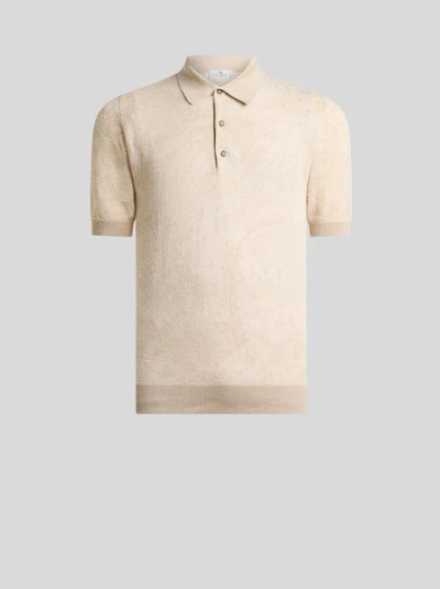 Etro Floral Paisley-motif Polo Shirt In Neutral