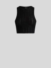 Etro Black Crop Top With Knitted Design And Openwork Detail In Black