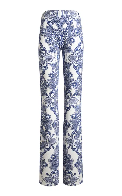 Etro Knit Flared Pants In Blue