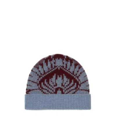 Etro Knit Jacquard Beanie In Gray