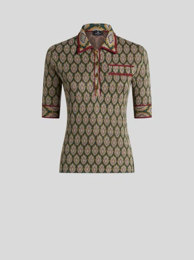 ETRO KNIT JACQUARD POLO SHIRT