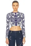 Etro Women's Jacquard Knit Cardigan In Blue
