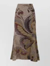 Etro Knit Midi Jupe Trompette In Brown