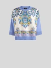 Etro , Knit T-shirt With Print, Woman, Purple, Size 48 In Purple
