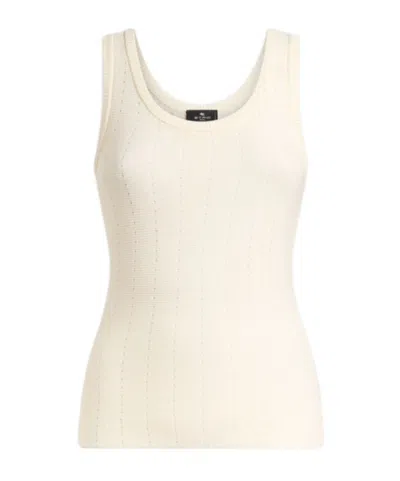 ETRO ETRO HOOD AND PUNCHED DETAILED KNIT VEST TOP
