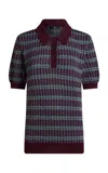Etro Wool-blend Jacquard Polo Shirt In Burgundy