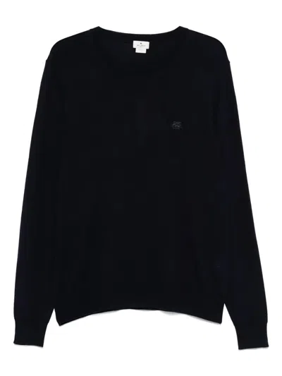 Etro Knitted C-neck In Animal Print
