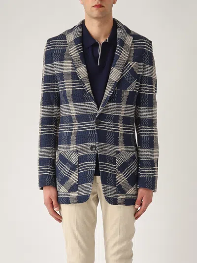 Etro Knitted Jacket Half-lined Jacket In Blue