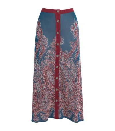ETRO KNITTED JACQUARD MAXI SKIRT
