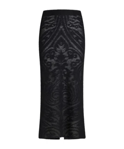 ETRO ETRO FLORAL JACQUARD KNITTED SKIRT