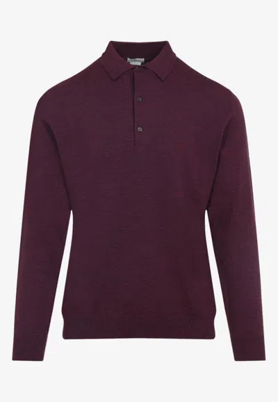 ETRO KNITTED LONG-SLEEVED POLO SWEATER