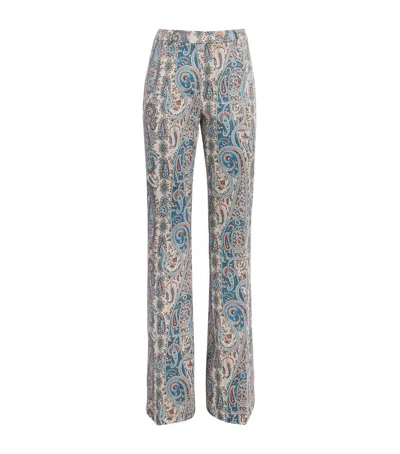 Etro Knitted Paisley Flared Trousers In Multi