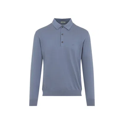Etro Knitted Polo Men In Blue