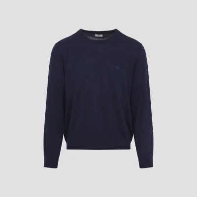 Etro Crew Neck Knitted Sweater In Blue