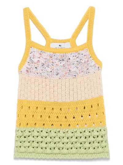 Etro Kids' Knitted Tank Top In Yellow