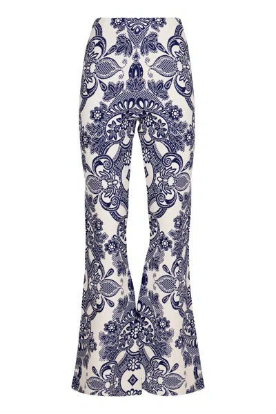 Etro Knitted Trousers In Blue