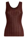 Etro Knit Vest Top With Hood And Punched Detail In Brown