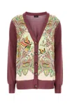 Etro Plum Cotton Blend Cardigan