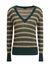 Etro Women Striped Wool Sweater In Multi