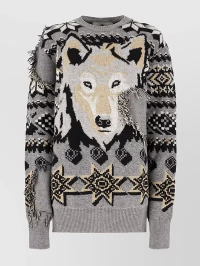 Etro Knitwear With Animal Motif And Geometric Pattern In 0003