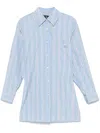 Etro Knotted Button-up Striped Shirt In Blue