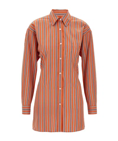 ETRO ETRO KNOT DETAILED STRIPED POPLIN SHIRT