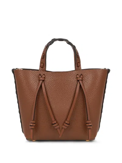 Etro Knotted Leather Mini Bag In Brown