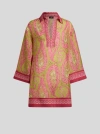 Etro Printed Cotton And Silk Tunic In Pink
