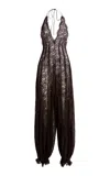 Etro Lace Balloon-leg Jumpsuit In Brown