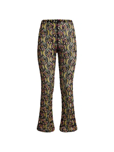 Etro Lace Bead Sequin Trousers In Green