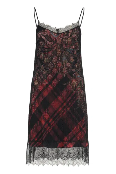 Etro Print Lace Dress In Black