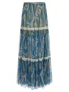 Etro Lace Insert Skirt In Multi