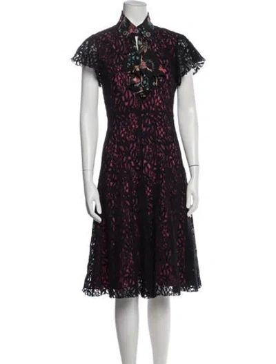 Pre-owned Etro Lace Midi Length Dress In Black