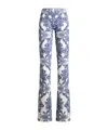 Etro Knit Trousers With Lace Motif In Gray