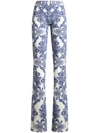 ETRO LACE-MOTIF KNIT TROUSERS