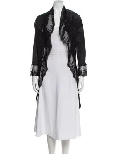 Pre-owned Etro Lace Pattern Evening Jacket In Black