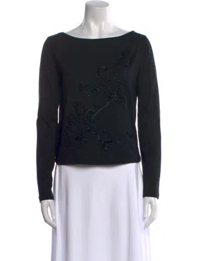 Pre-owned Etro Lace Pattern Scoop Neck Sweatshirt In Black