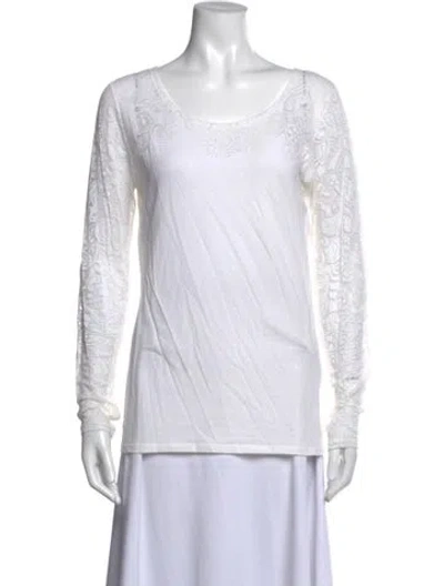 Pre-owned Etro Lace Pattern Scoop Neck Top In Neutrals