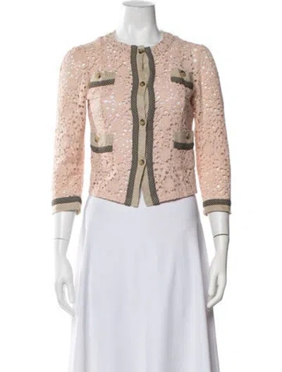 Pre-owned Etro Lace Patterned Jacket In Pink