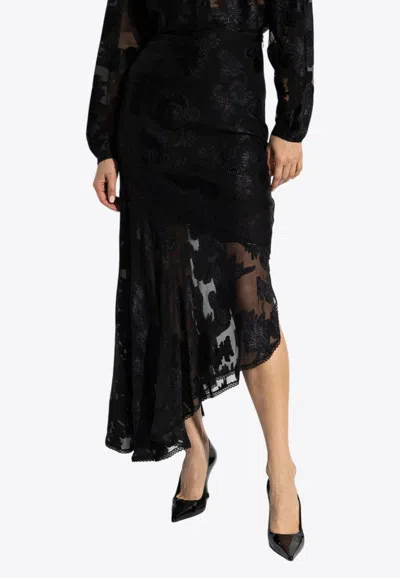 Etro Lace-trimmed Midi Skirt In Black