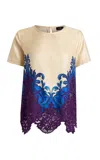 Etro Lace-trimmed Silk Top In Multi