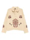 Etro Lace-up Embroidered Sweater In Neutral