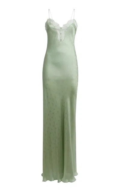 Etro Lace-trimmed Maxi Dress In Green