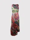 Etro Floral Print Laminated Midi Dress In Multicolour